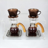 ดริปสเตชั่น อะคริลิค กรองกาแฟ 2 ถ้วย 2 Groups Acrylic Drip station 